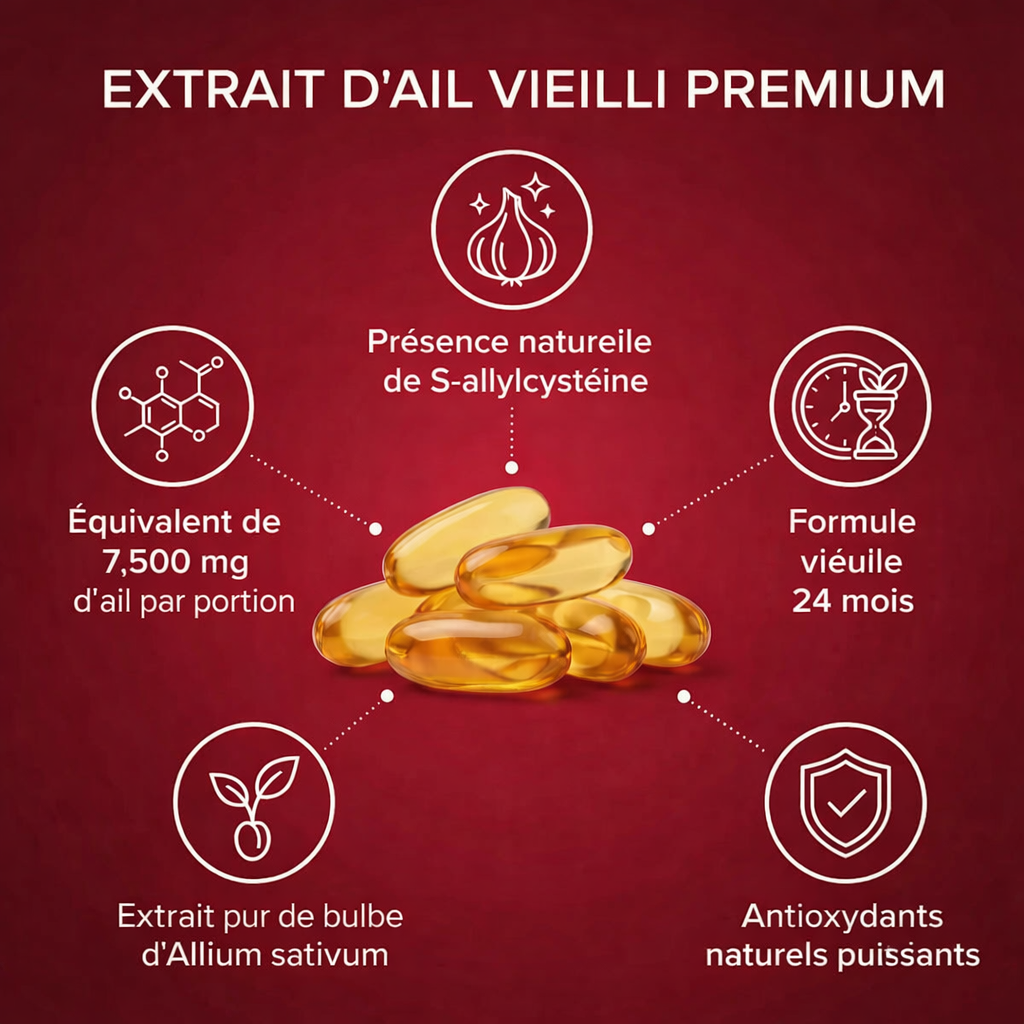 Gélules d'extrait d'ail vielli